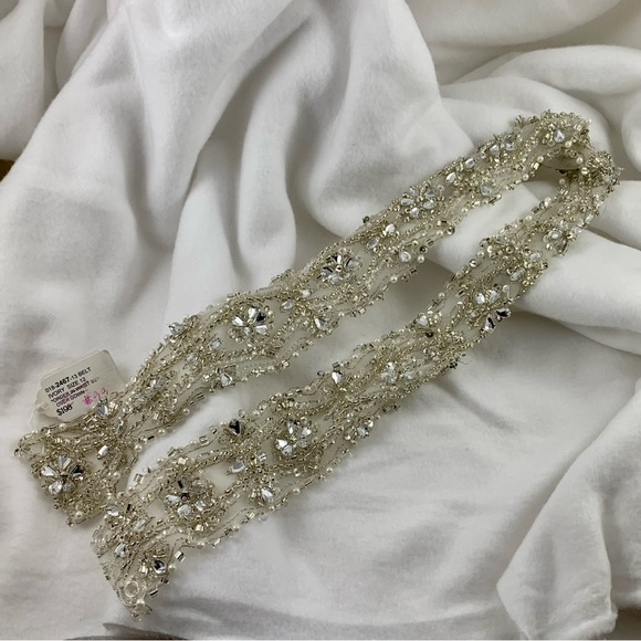 IVORY HAND BEADED WEDDING BELT SIZE 12. main image 12